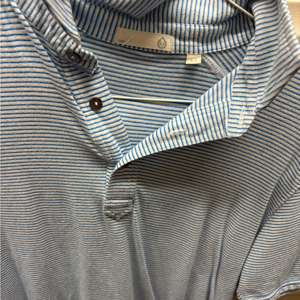 Tasc Classic Blue Striped Polo Shirt for Men